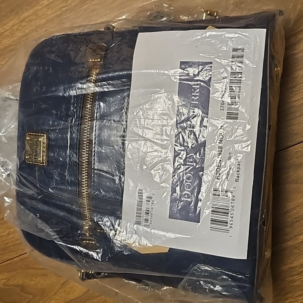 Dooney & Bourke Midnight Blue Denison Croc-Embossed Backpack - Picture 5 of 9